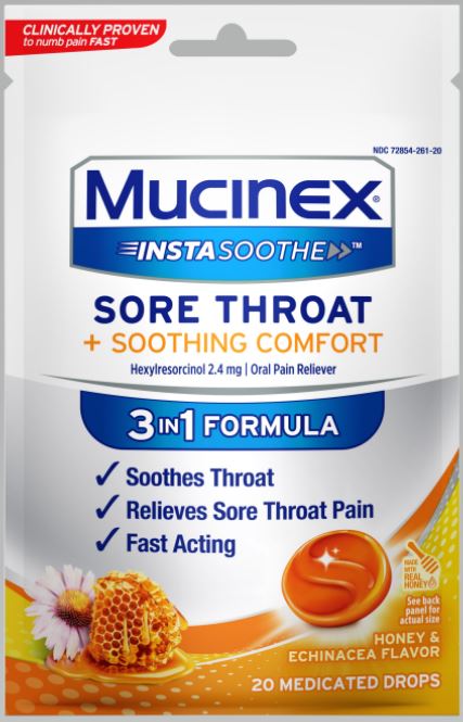MUCINEX® InstaSoothe™ Sore Throat + Soothing Comfort - Honey & Echinacea